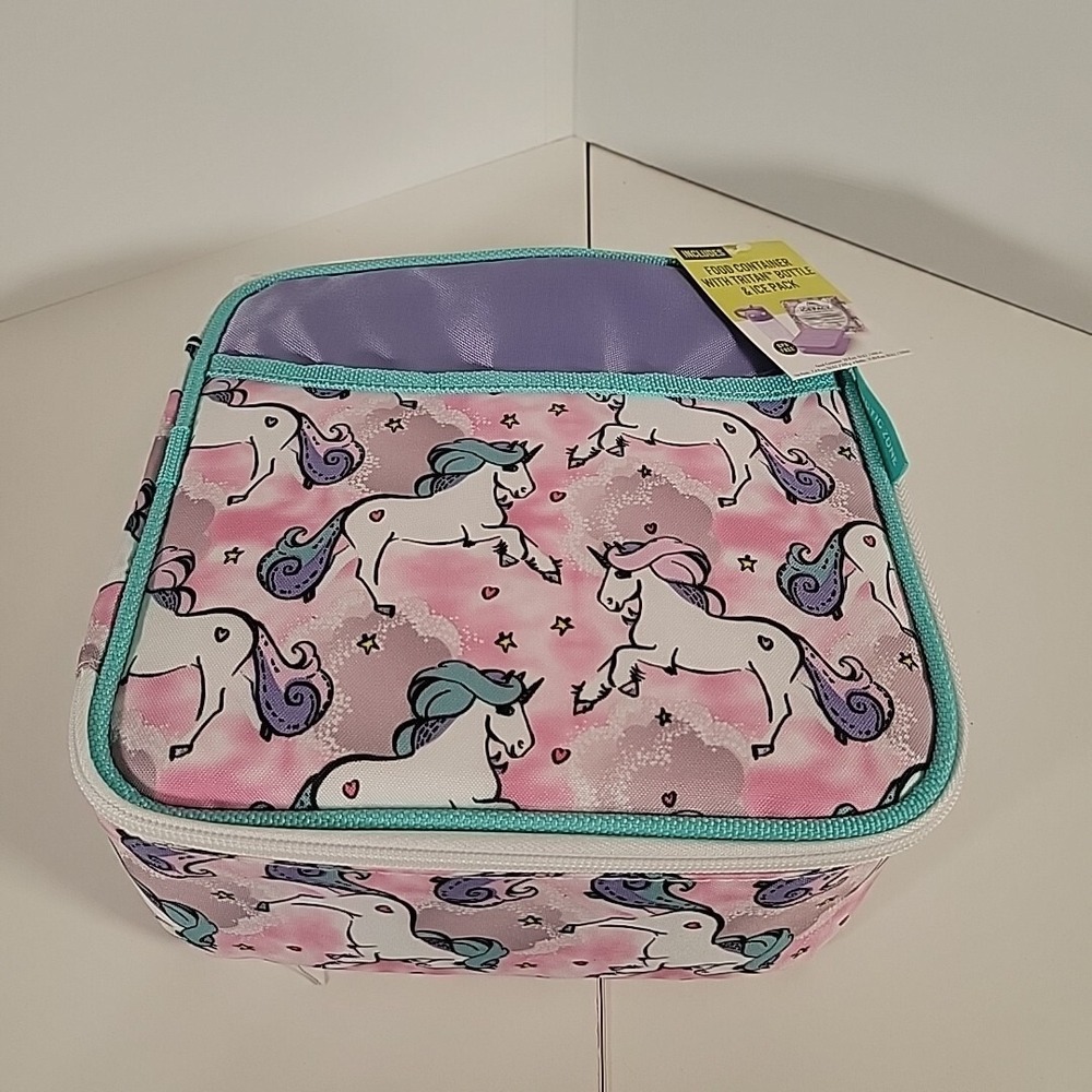 Arctic‎ Zone Upright Reusable Lunch Box Combo with Accessories, Unicorn, New